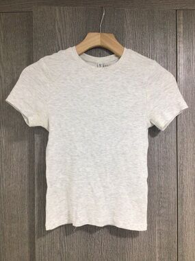 H&M Light Gray Short Sleeve Ribbed Tee